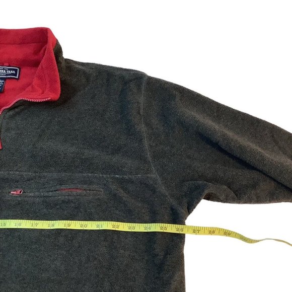 Susquehanna Trail Outfitters Red Black Fleece 1/4 Zip Pullover Mens Size Large - Picture 7 of 9